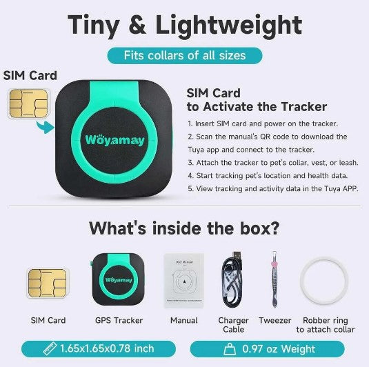 Woyamay GPS Tracker for Dogs & Cats β Universal Collar Compatible