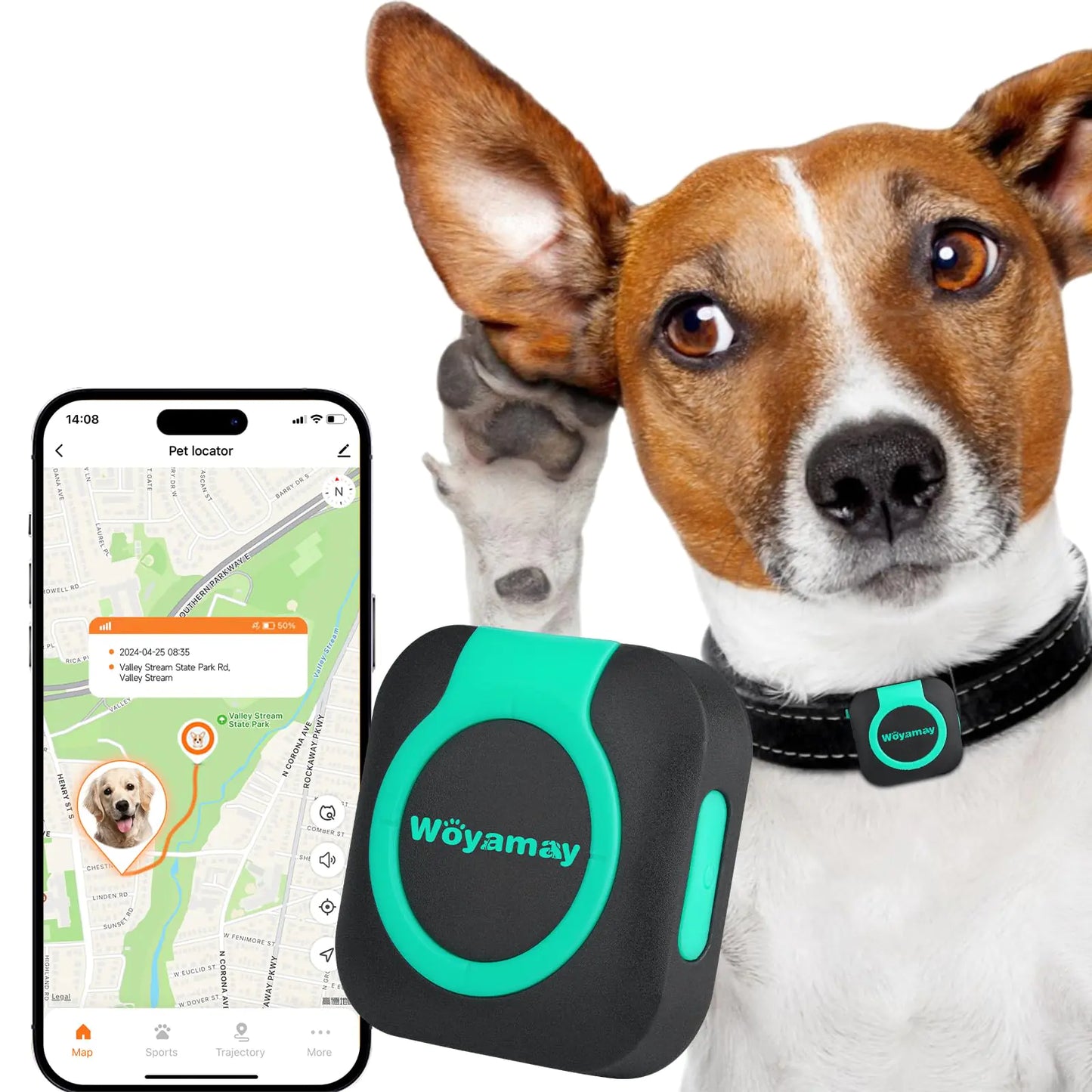 Woyamay GPS Tracker for Dogs & Cats β Universal Collar Compatible