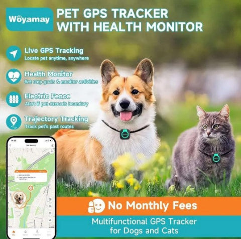 Woyamay GPS Tracker for Dogs & Cats – Universal Collar Compatible